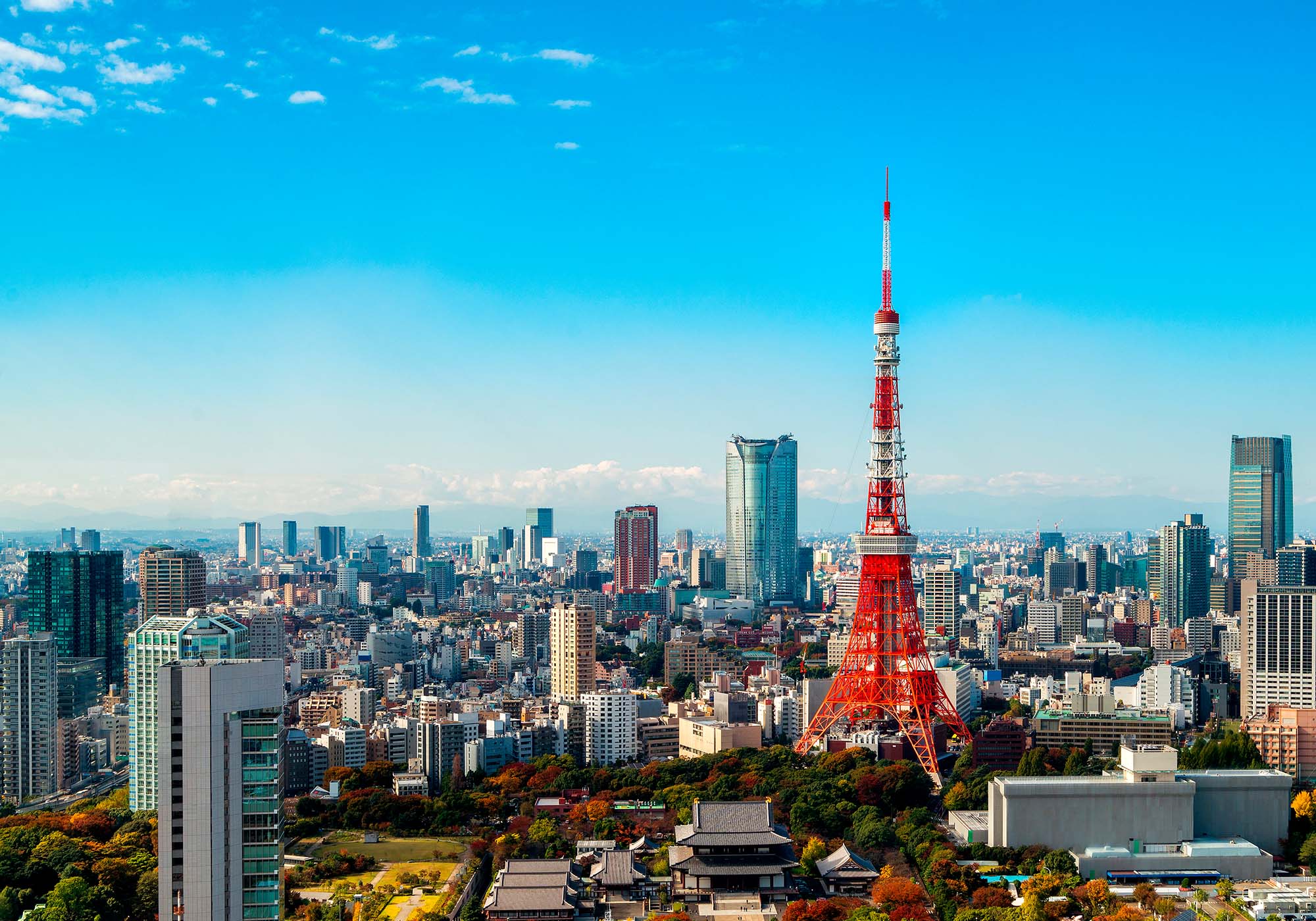 Udsigt over den imponerende storby Tokyo