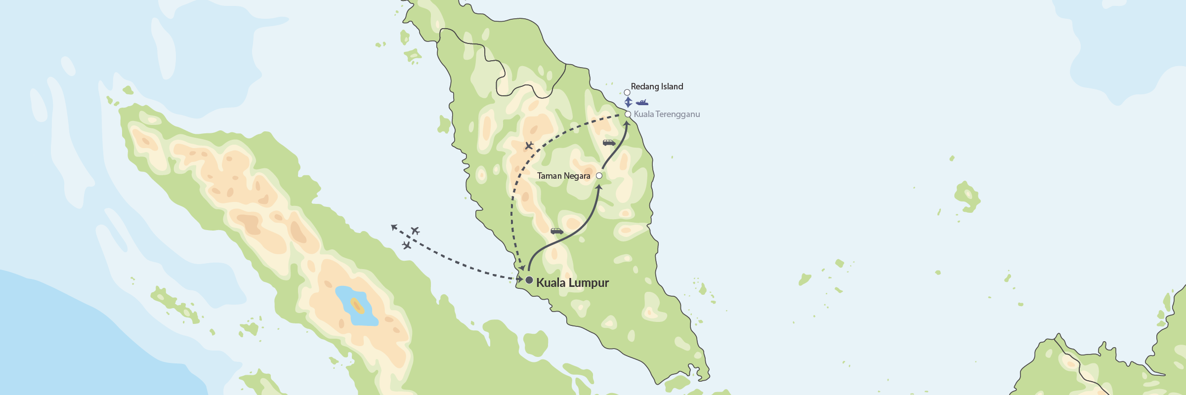 109174 Eventyr I Regnskoven Og Badeferie På Tropeøen Redang Map