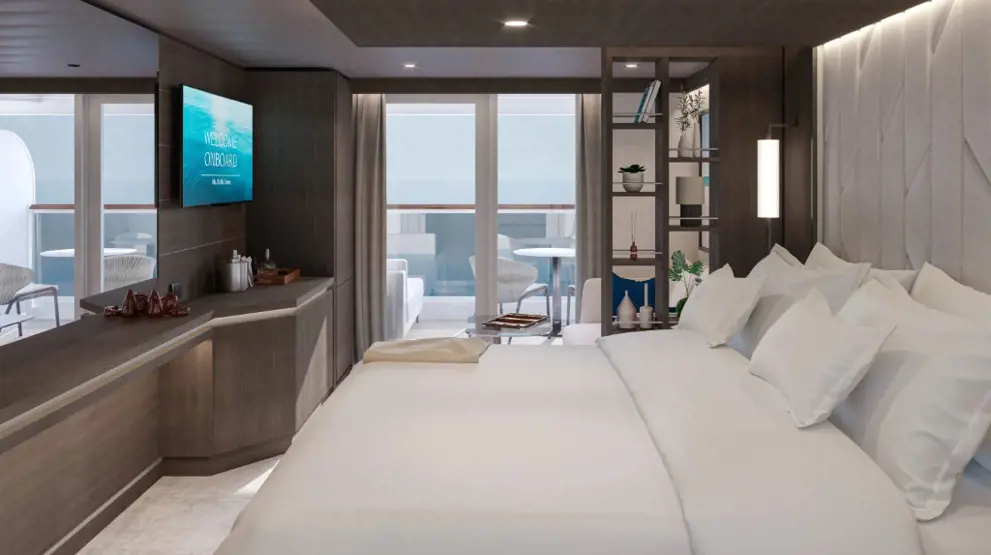 Eksempel på en Ocean Terrace Suite på Explora I