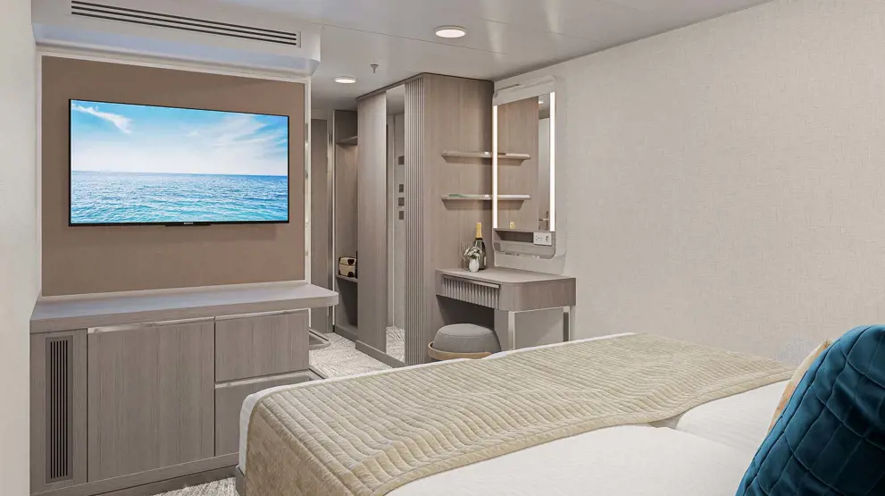 Indvendig kahyt ombord på Norwegian Viva