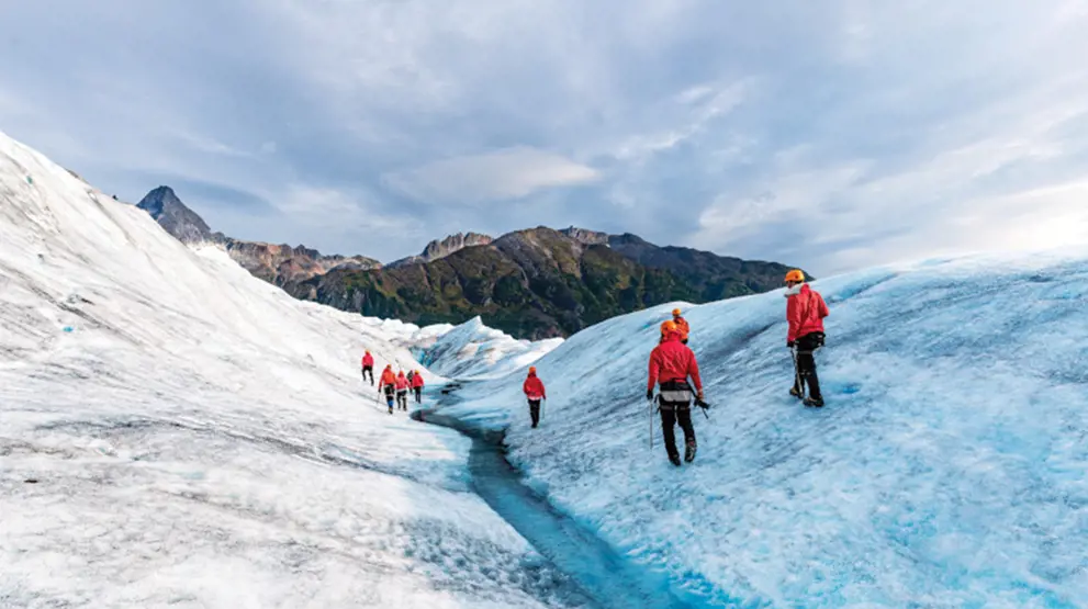 Fra Juneau kan I komme ud at gå på en enorm gletsjer