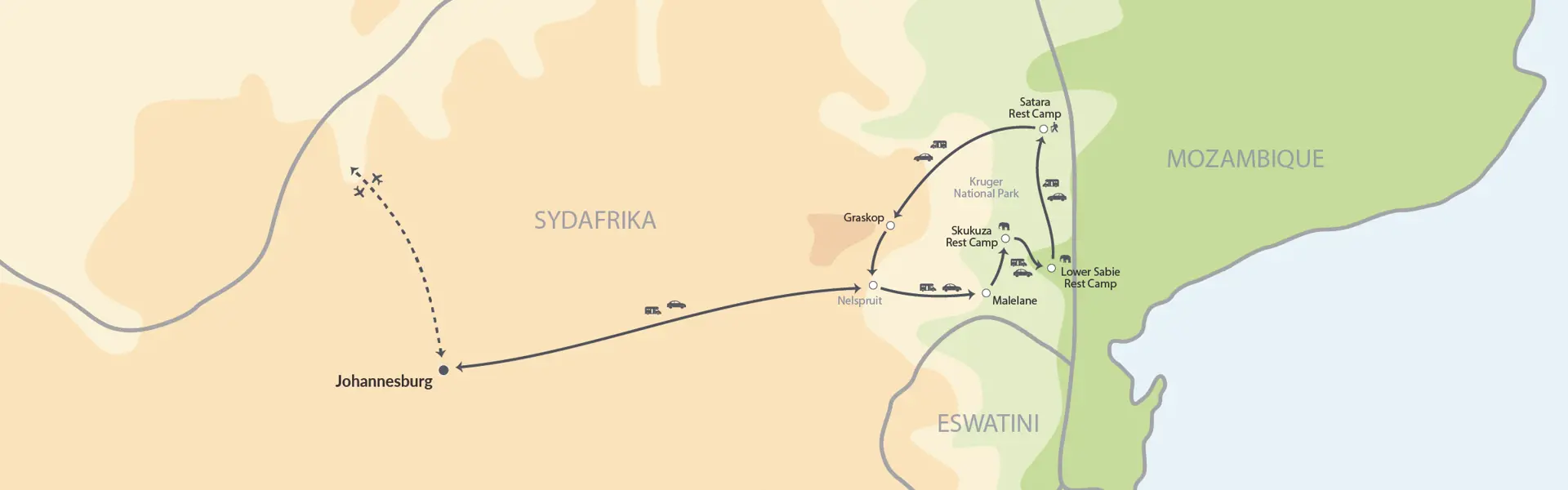 111556 Kør Selv Safari I Kruger National Park Map Map (1)