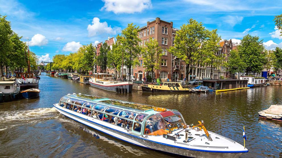 Kanalrundfart på studieturen til Amsterdam
