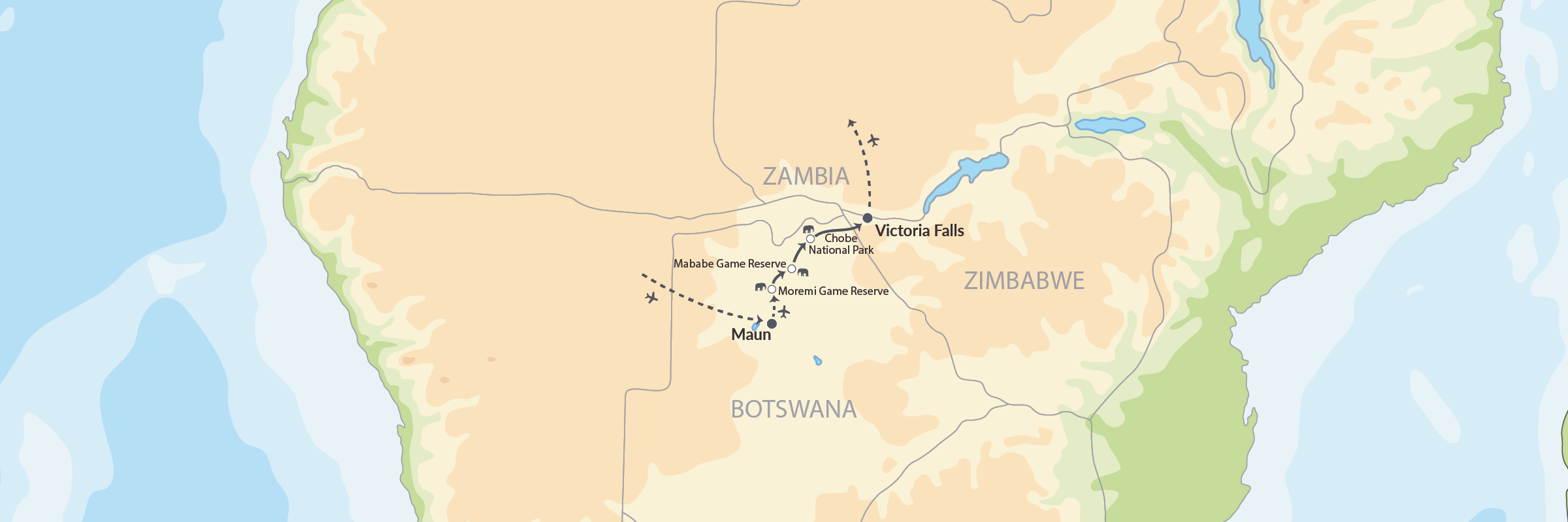 Botswanas Nordlige Højdepunkter