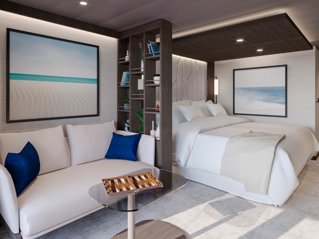 Eksempel på en Ocean Terrace Suite på Explora II