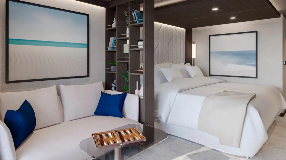 Eksempel på en Ocean Terrace Suite på Explora II