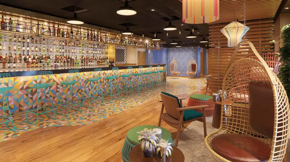 The Local Bar spiseområde ombord på Norwegian Viva