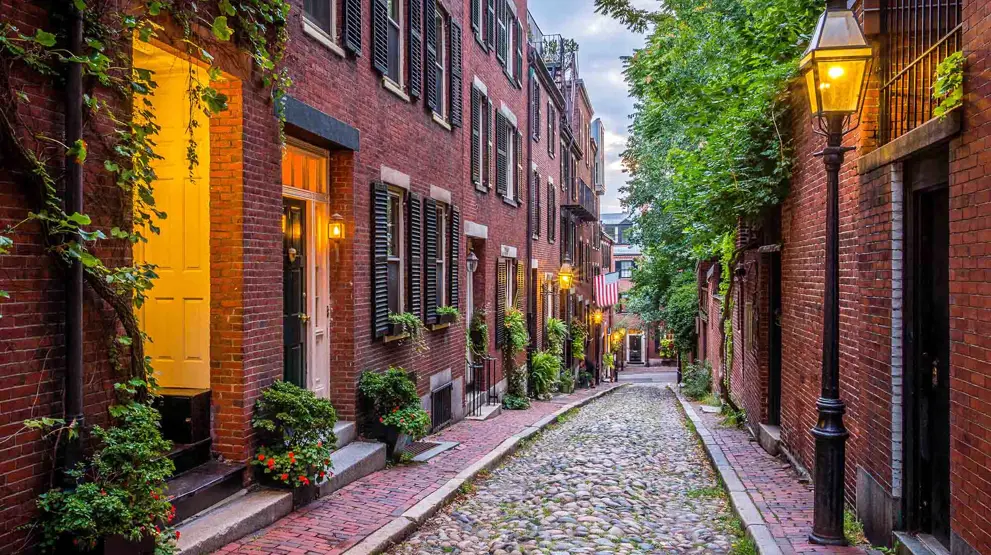 Acorn Street i Bostons gamle bydel