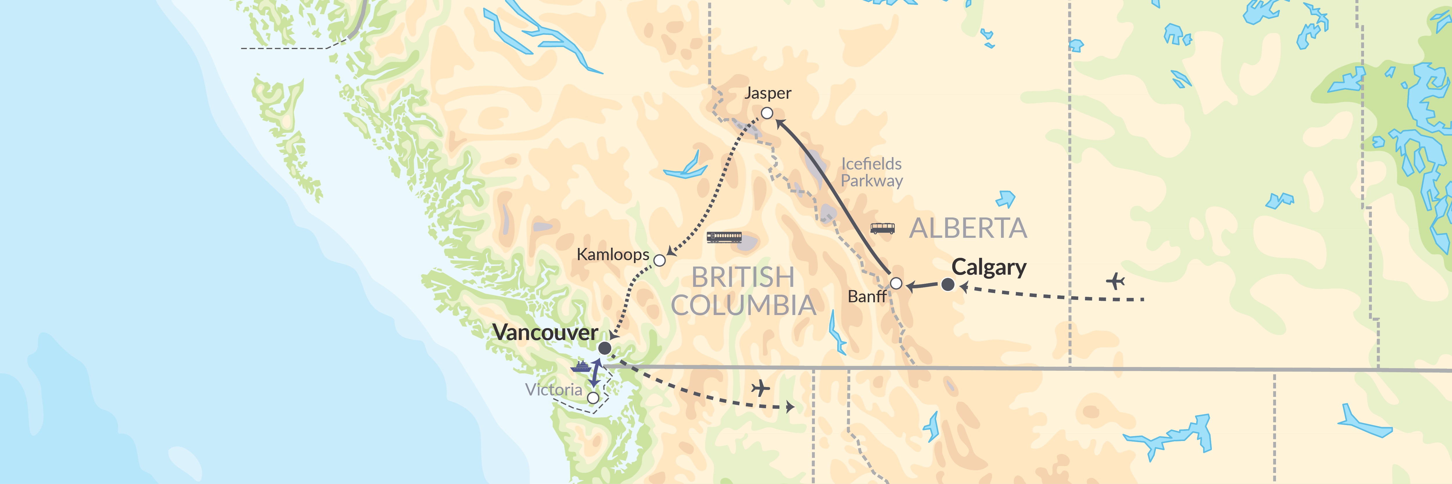6800 Togrejse Tværs Over Rocky Mountains