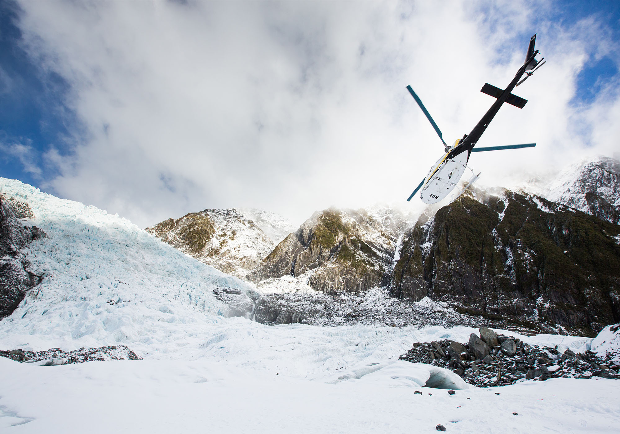 Flyv i helikopter over Franz Josef Glacier