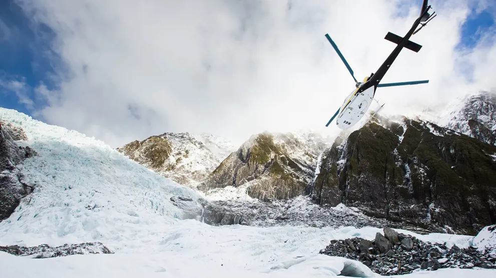 Flyv i helikopter over Franz Josef Glacier