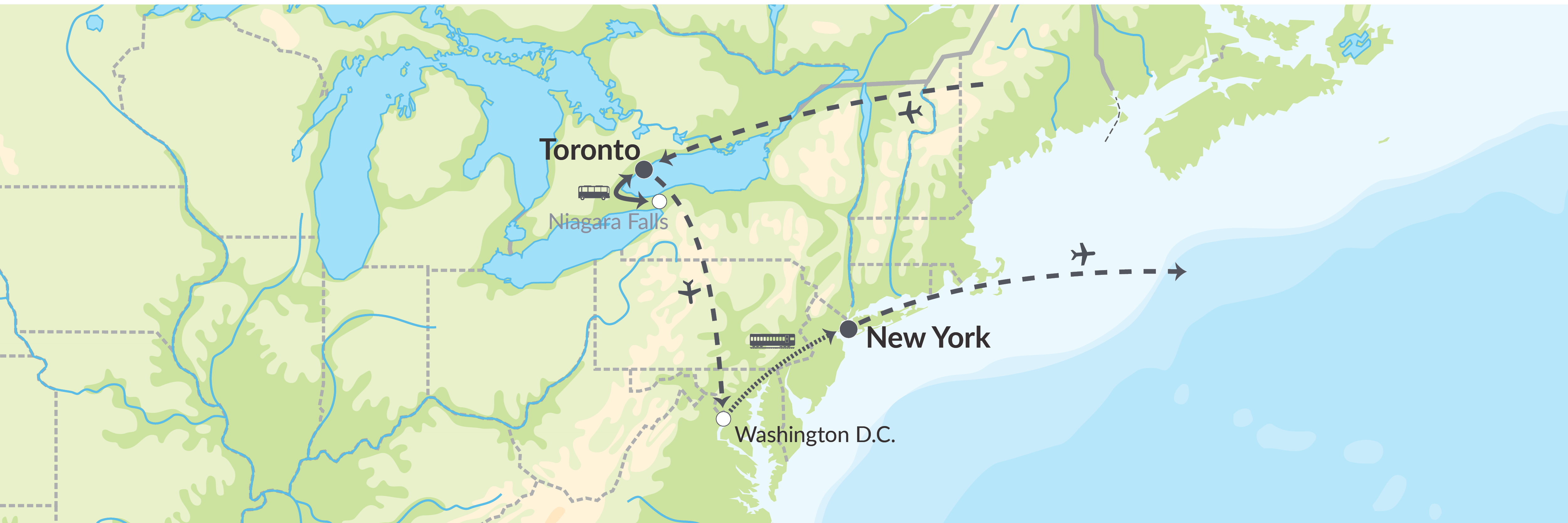 5294 Østkystens Storbyer Og Niagara Falls