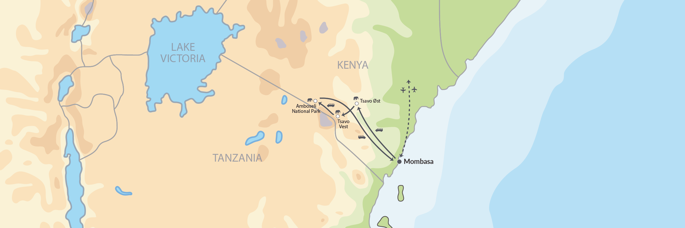DK Drømmesafari Og Badeferie I Kenya I Sommerferien 2025 106308 Map
