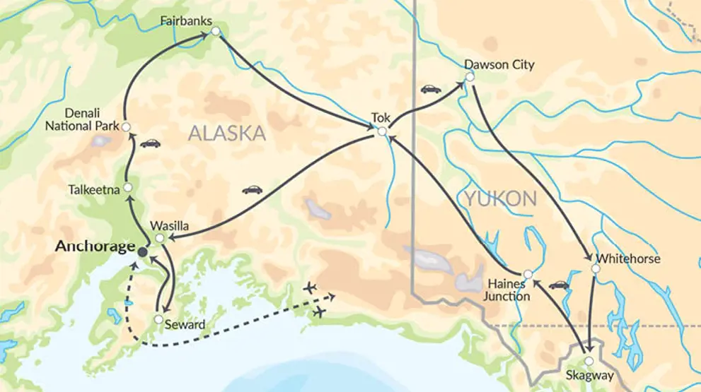 Den vilde rute i Yukon og Alaska.