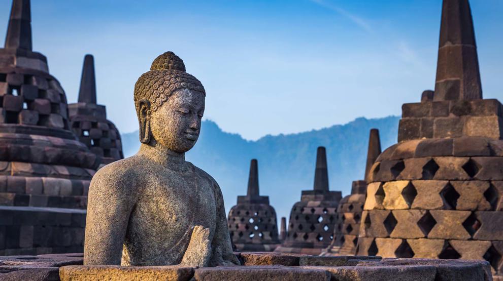Buddhastatue i Borobudur, Yogyakarta - Rejser til Indonesien