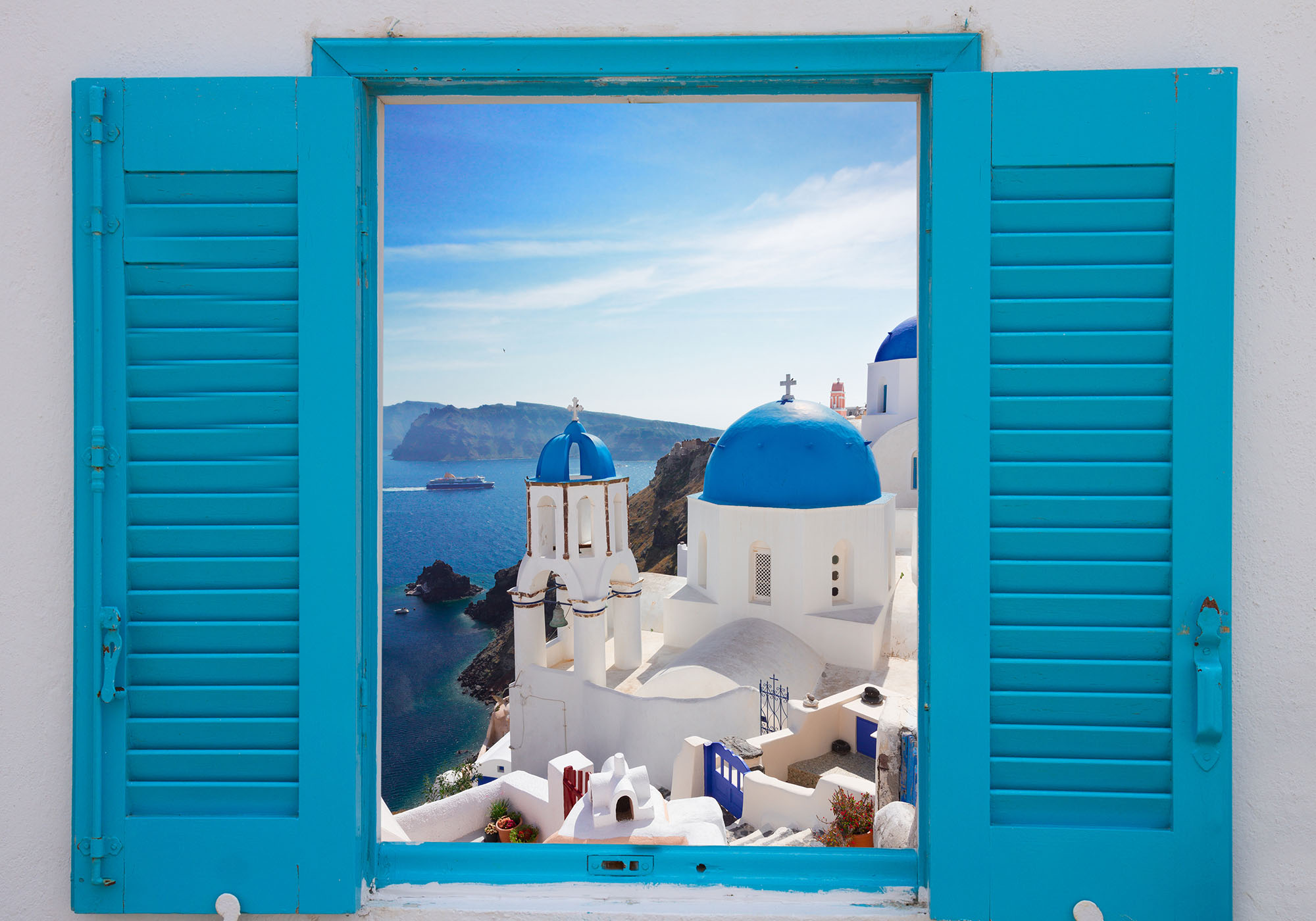 Oplev eksotiske kyster og øer som Santorini, Grækenland i det østlige Middelhav