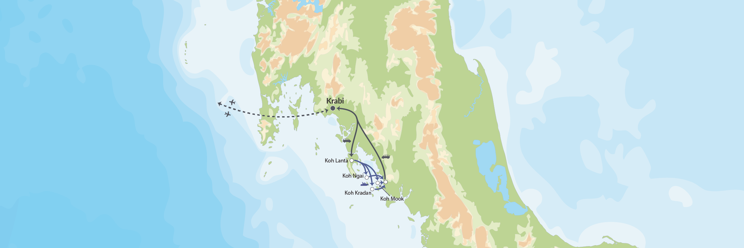 Tropisk Ø Hop I Det Sydlige Thailand Map (1)