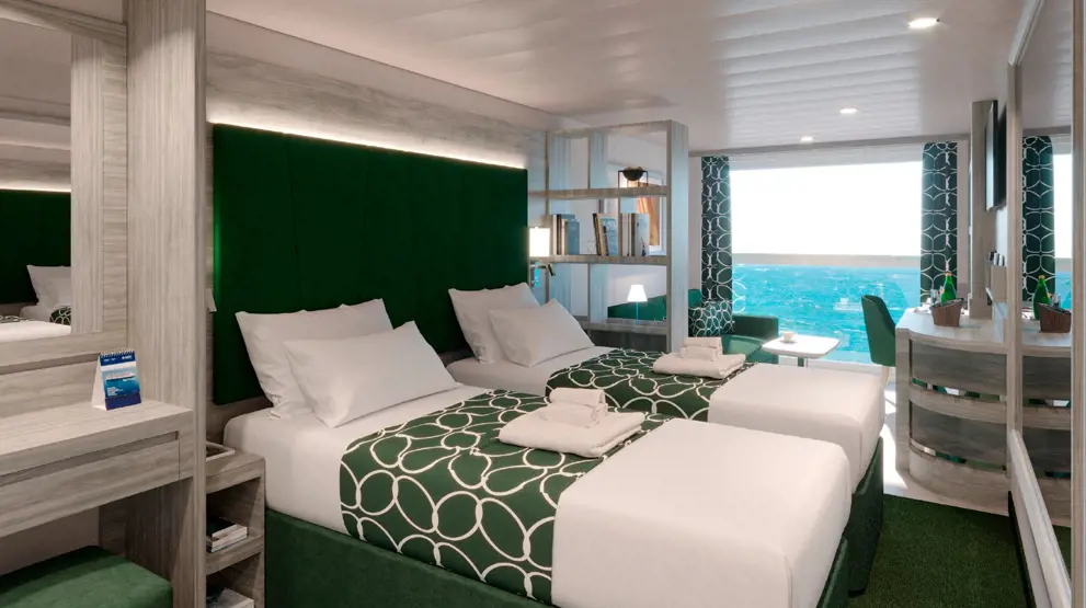 Eksempel på udvendig kahyt på MSC World America