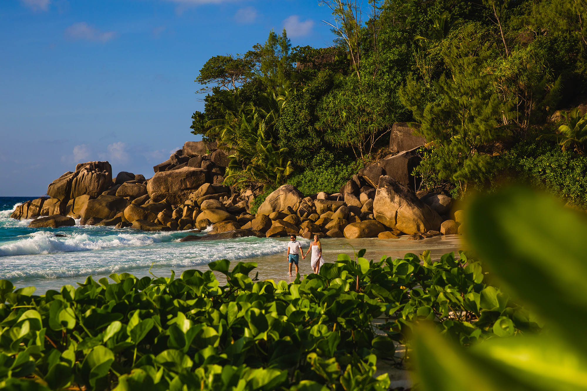 Lækker strand på Silhouette, ideel til gåtur i strandkanten
