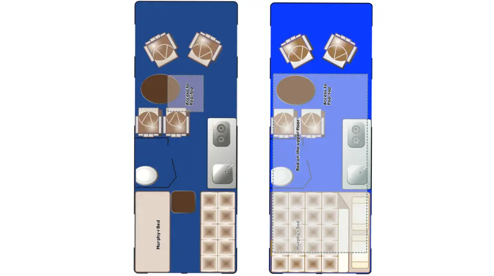 Road Bear B20-22 van autocamper dag nat layout