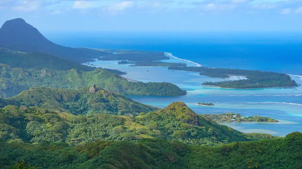 Udsigt over Huahine fra Mount Pohue Rahi