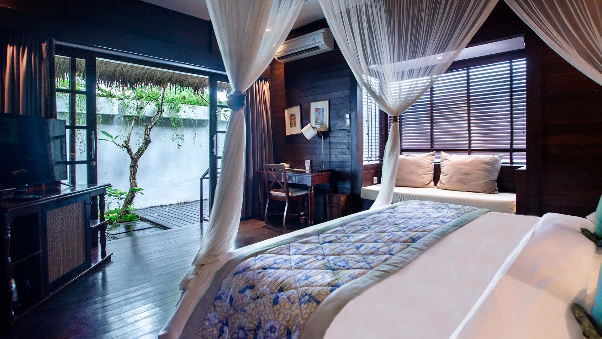 Lækre værelser i indonesisk stil.