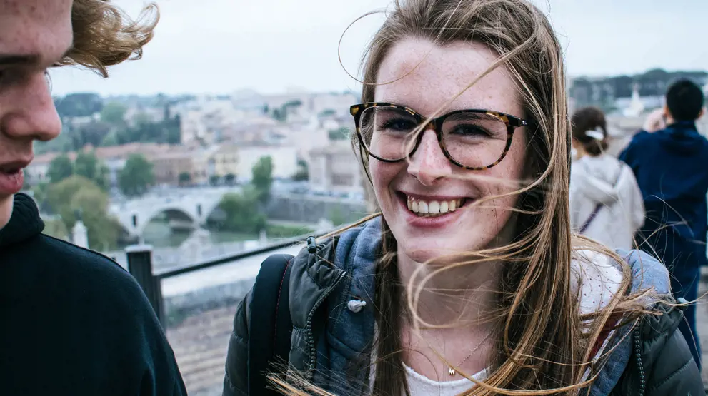 Elever følger program på studietur