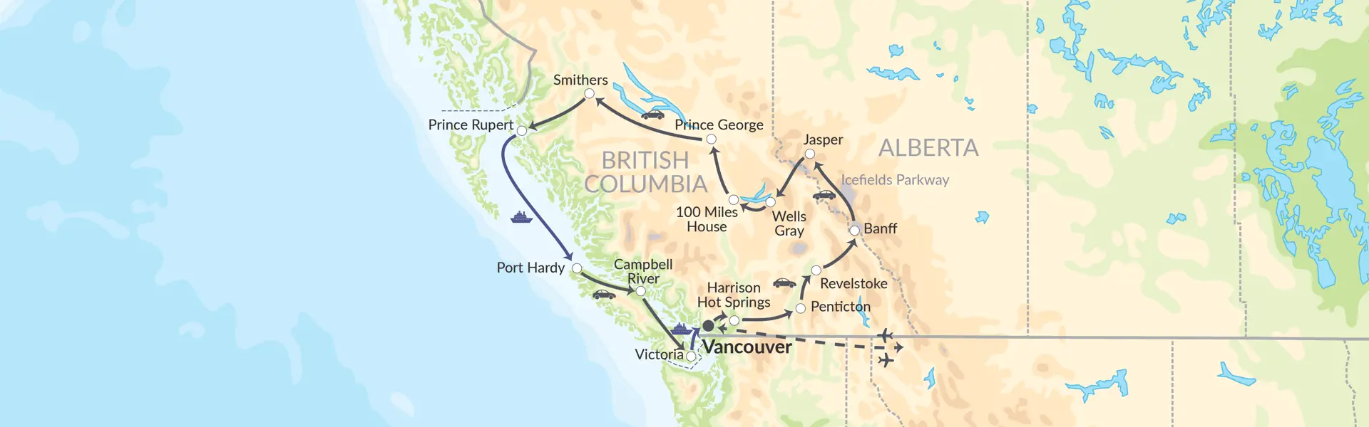 6508 Fra Vancouver Via Rocky Mountains Til Kysten