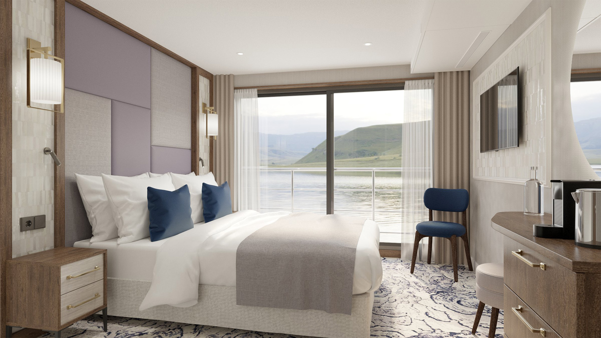 Eksempel på kahyt ombord på VIVA Beyond med fransk altan