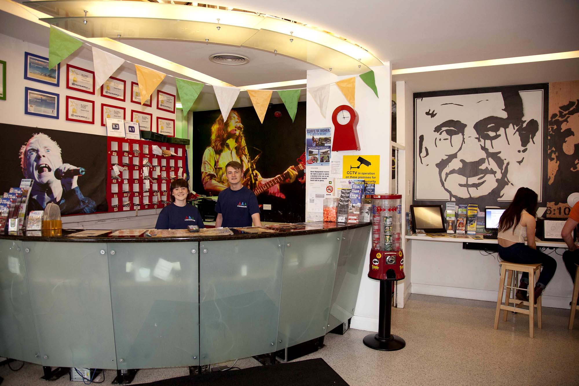 Studietur til Dublin. Abigails Hostel. Reception.