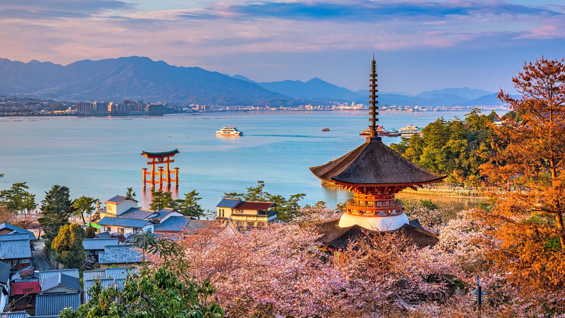 Øen Miyajima ved Hiroshima i Japan