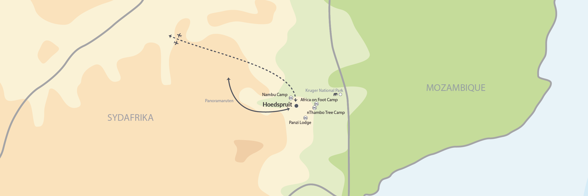 DK Eksklusiv Big 5 Safari I Greater Kruger I Sydafrika Map (1)