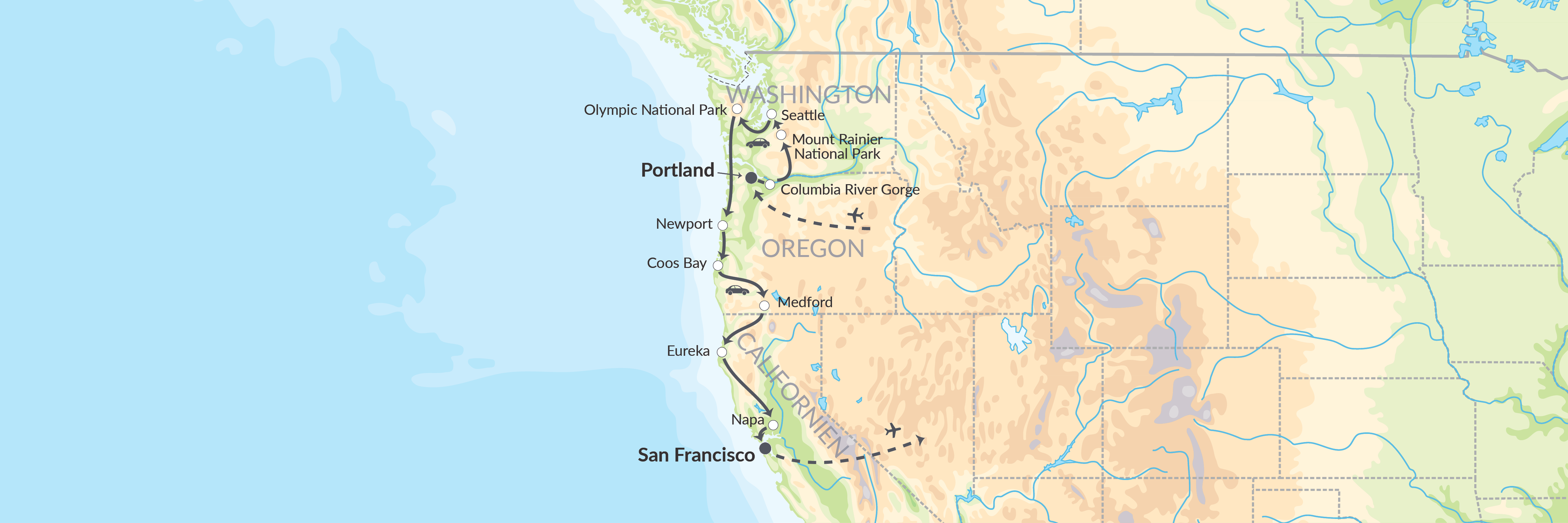 5257 Vestkysten Fra Portland Via Seattle Til San Francisco