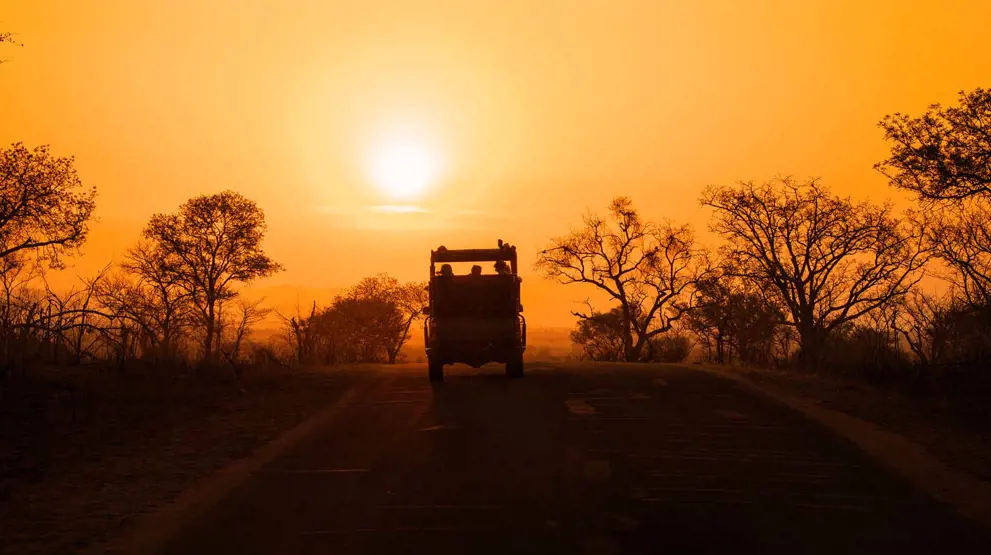 Solnedgang i Kruger National Park