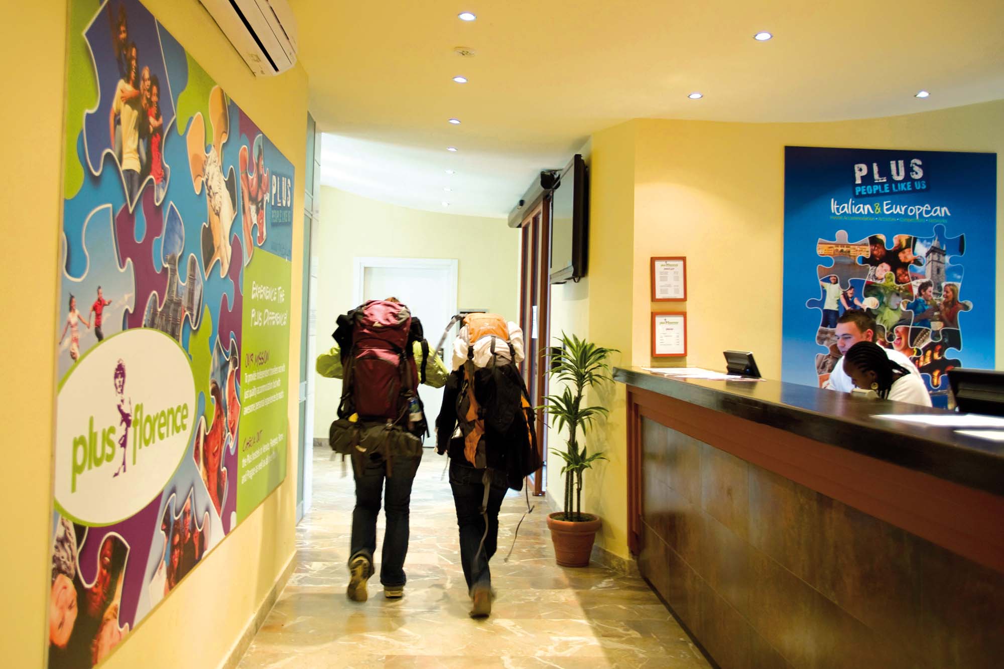 Studietur til Firenze, bo på hotel PLUS Florence, reception