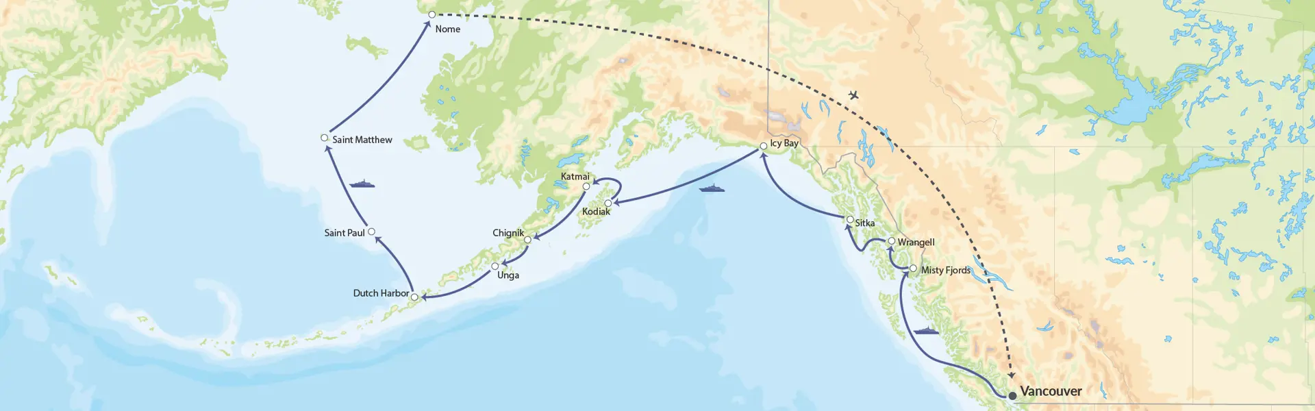 DK Hurtigruten Alaska Map