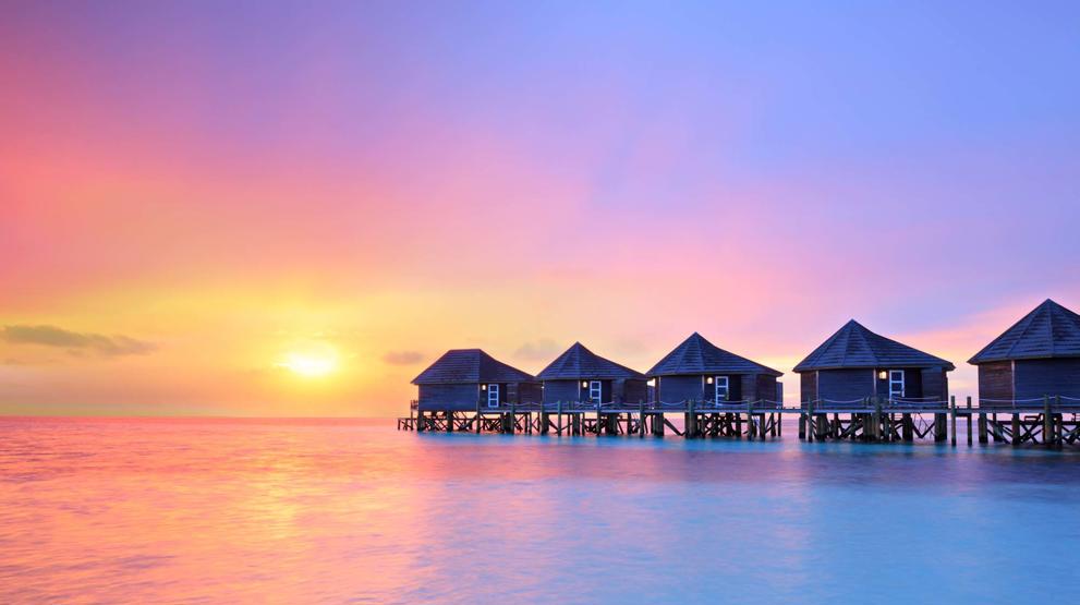 Smuk solnedgang i Maldiverne - Rejser til Maldiverne
