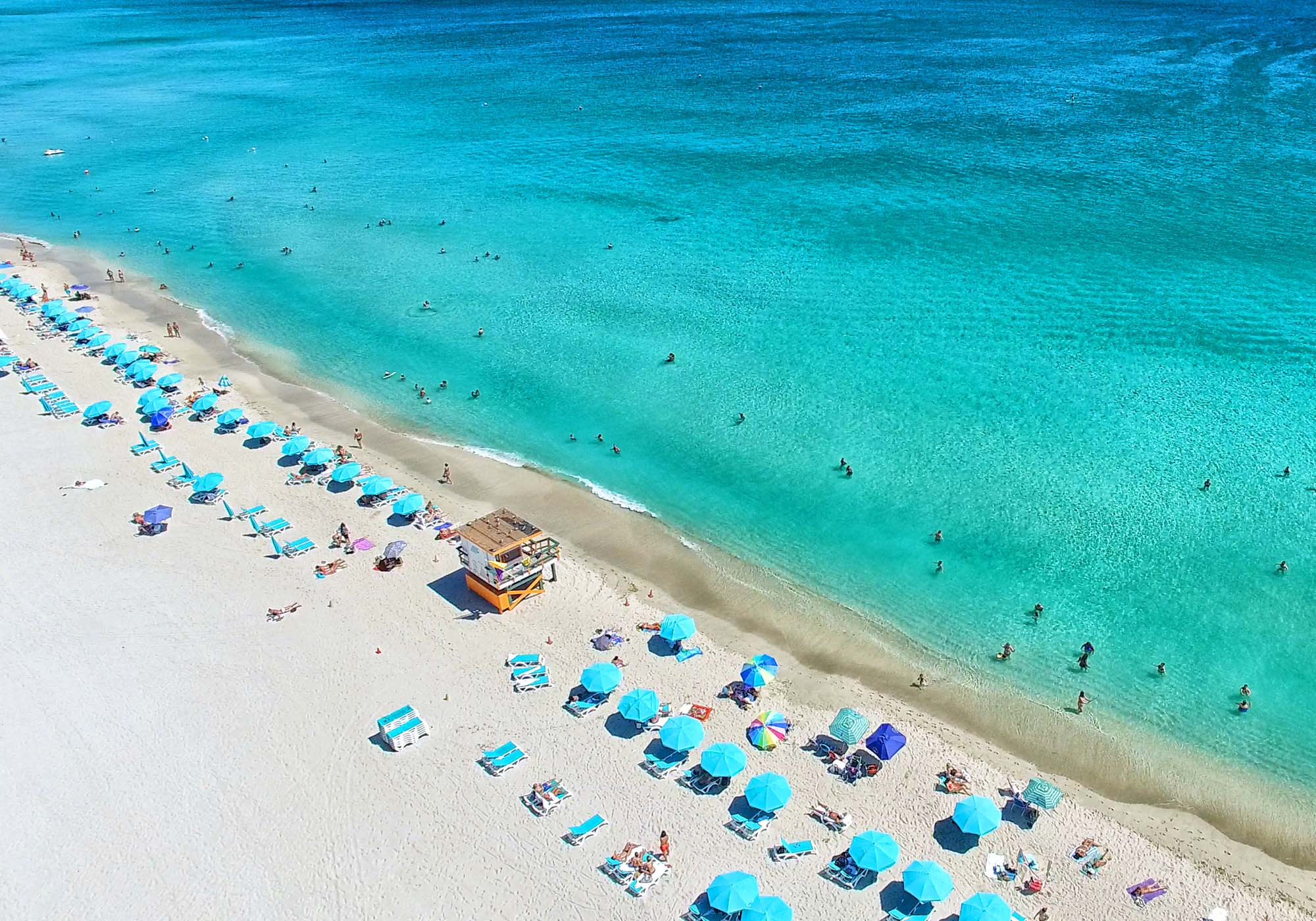 Slap af på stranden i Miami, Florida på en ferie til Nordamerika