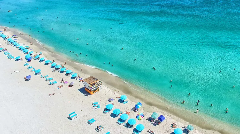 Slap af på stranden i Miami, Florida på en ferie til Nordamerika