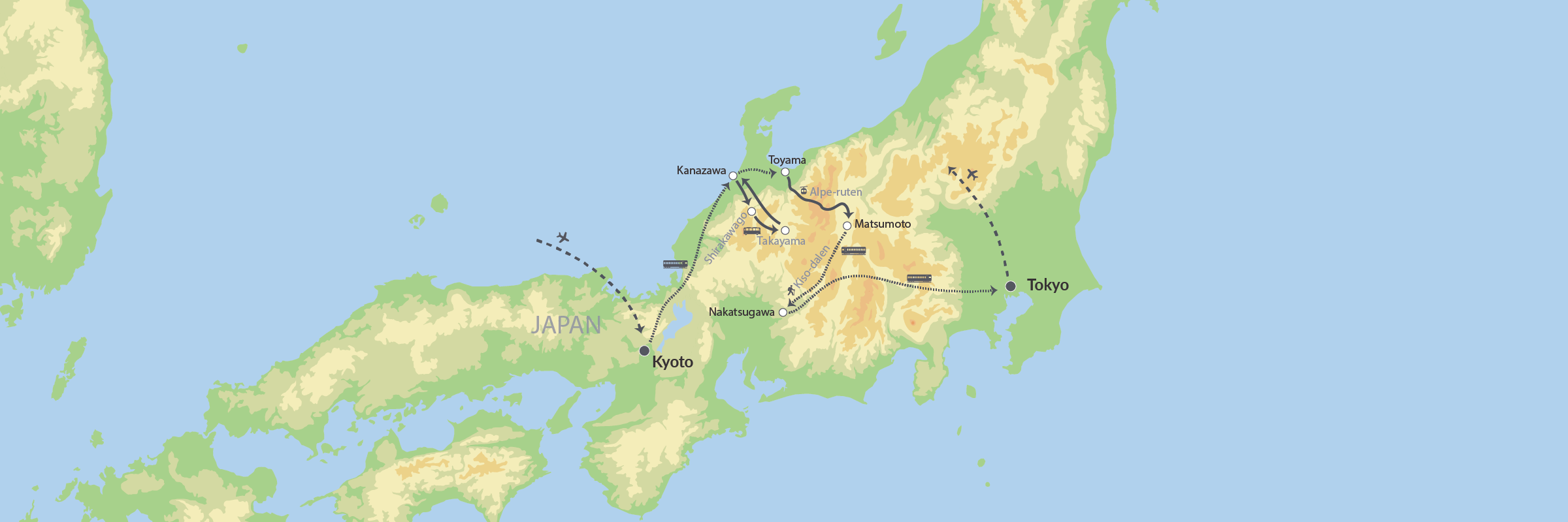 På Opdagelse I De Japanske Alper Map (1)
