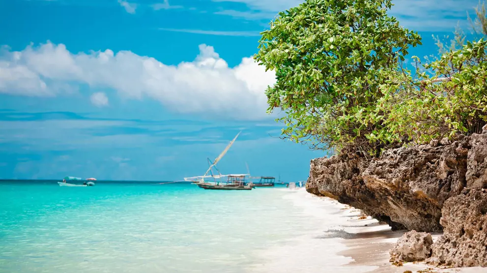 Rejser til Zanzibar byder på hvide sandstrande og azurblåt vand.