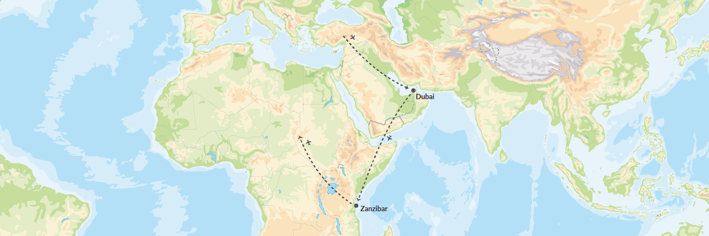7105 Eksotisk Drømmerejse Til Dubai & Zanzibar Map