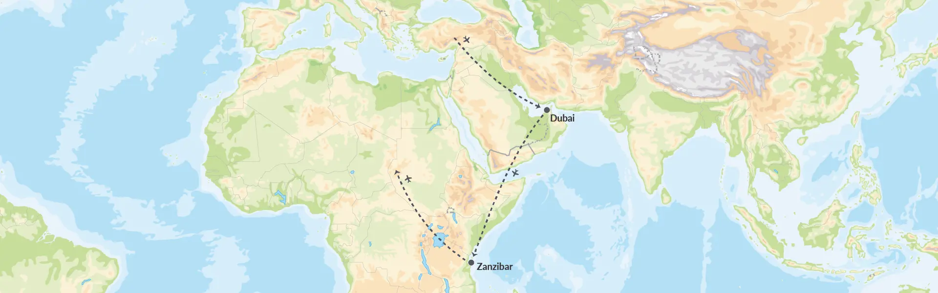 7105 Eksotisk Drømmerejse Til Dubai & Zanzibar Map