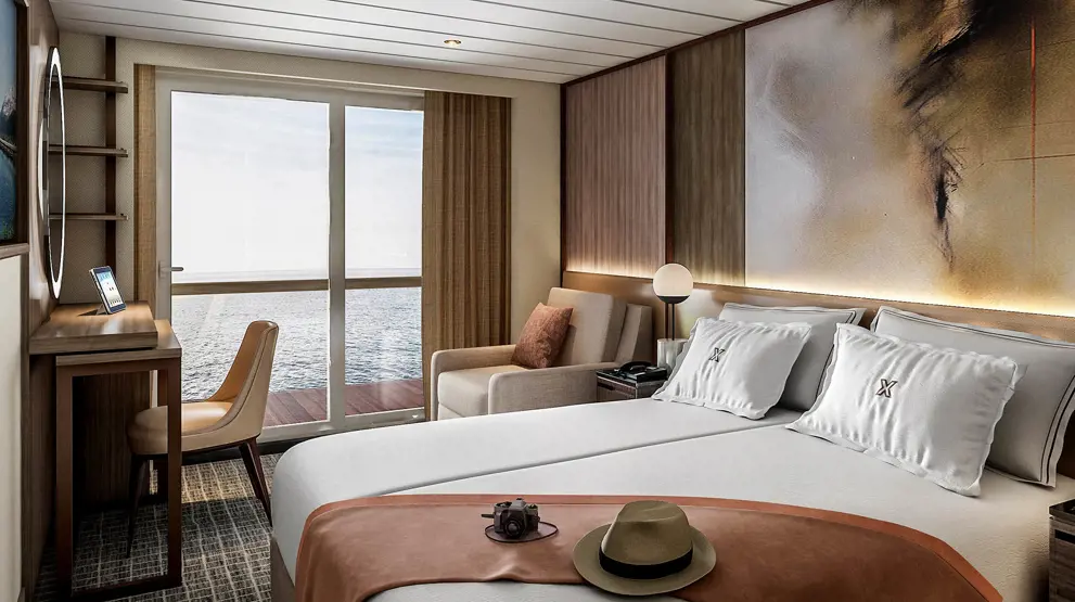 Eksempel på en balkonkahyt ombord på Celebrity Infinity
