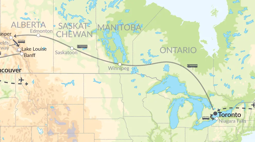 På tværs af Canada i tog.