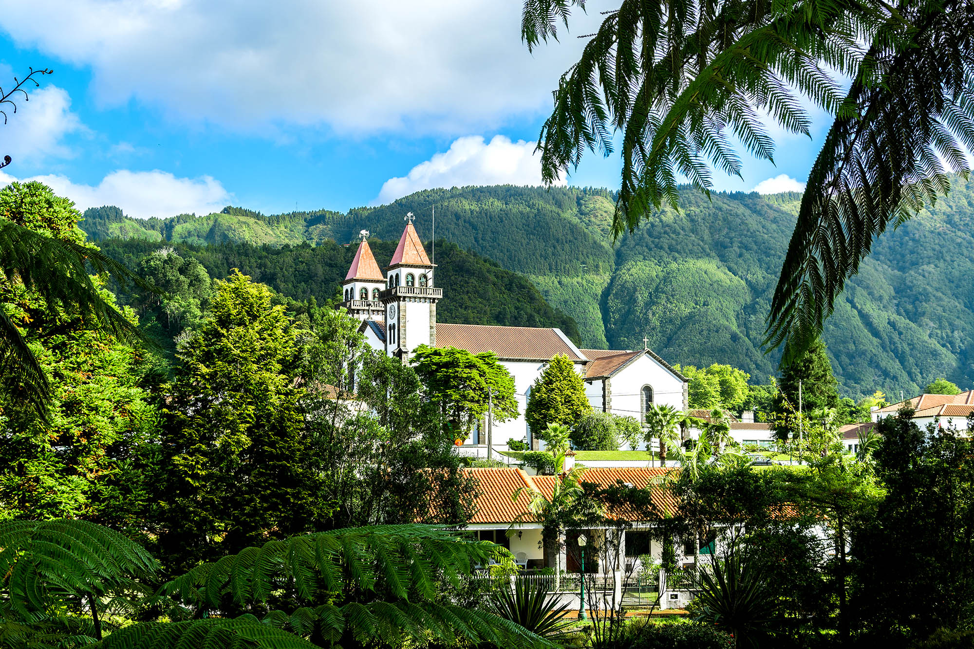 Frodige Ponta Delgada på Azorerne